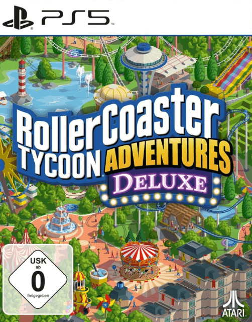 Roller Coaster Tycoon Adventures Deluxe box art for Playstation 5